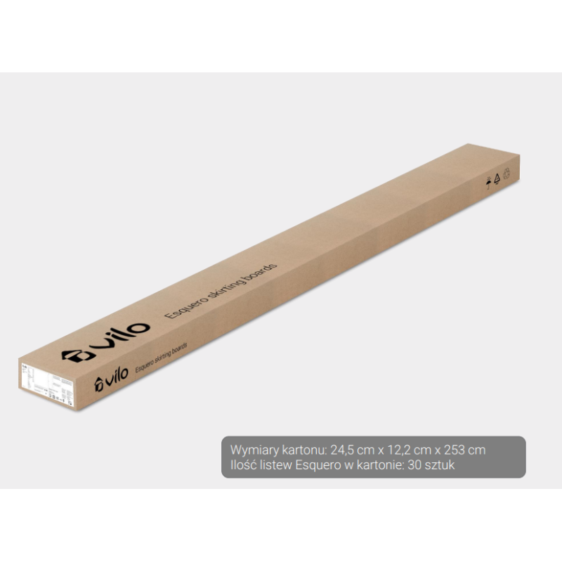 Vilo|Plinta parchet PVC Esquero 610, Stejar Ghinda, canal cablu, 250 x 6.6 x 2.2 cm