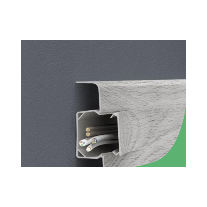 Vilo|Plinta parchet PVC Esquero 610, Stejar Ghinda, canal cablu, 250 x 6.6 x 2.2 cm