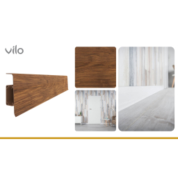 Vilo|Plinta parchet PVC Esquero 611, Pin Montan, canal cablu, 250 x 6.6 x 2.2 cm