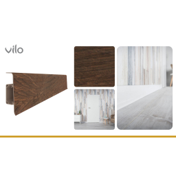 Vilo|Plinta parchet PVC Esquero 612, Stejar Pluta, canal cablu, 250 x 6.6 x 2.2 cm
