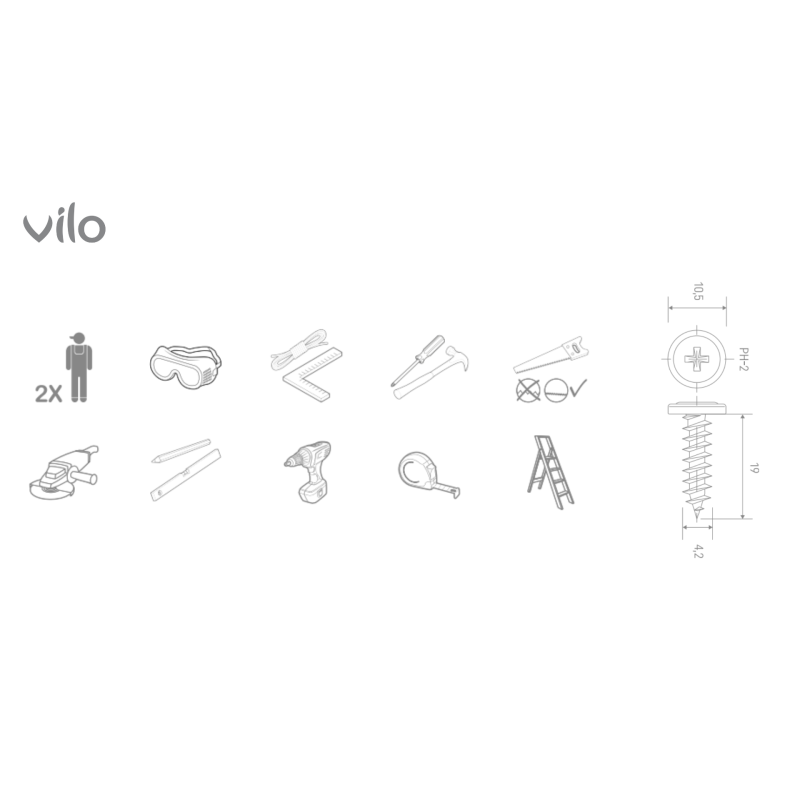 Vilo| Sageac pentru asteriala SV-07, cu perforatie,  Maro, 2,7 m 10 bucati