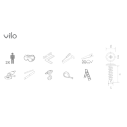 Vilo| Sageac pentru asteriala SV-07, cu perforatie,  Maro, 2,7 m 10 bucati