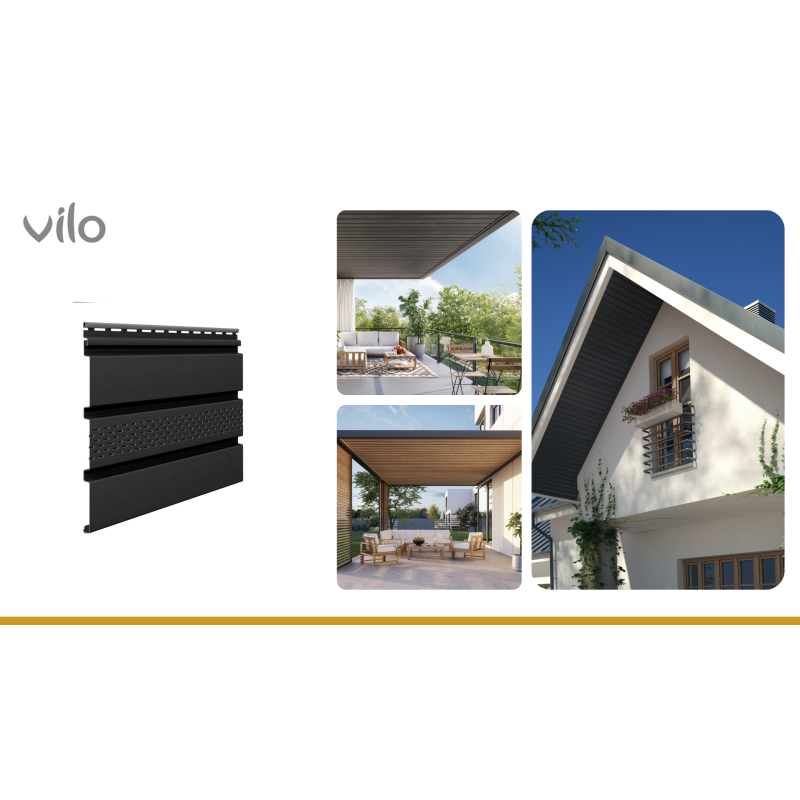Soffit panel with perforation SV 07 Graphite (10pcs)
