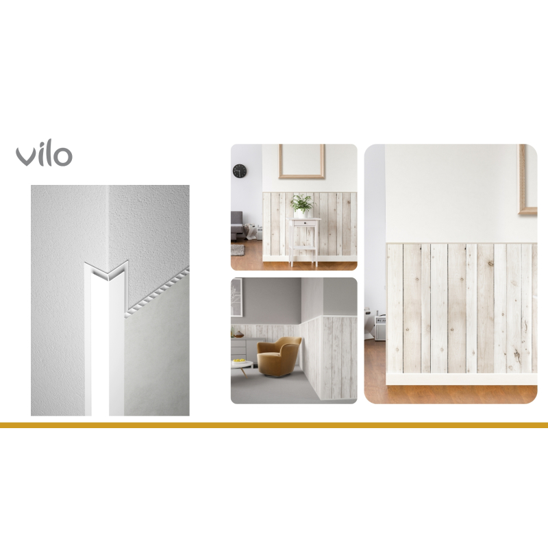 Vilo | Profil panou Motivo, B1 , Unghi Exterior,  Alb