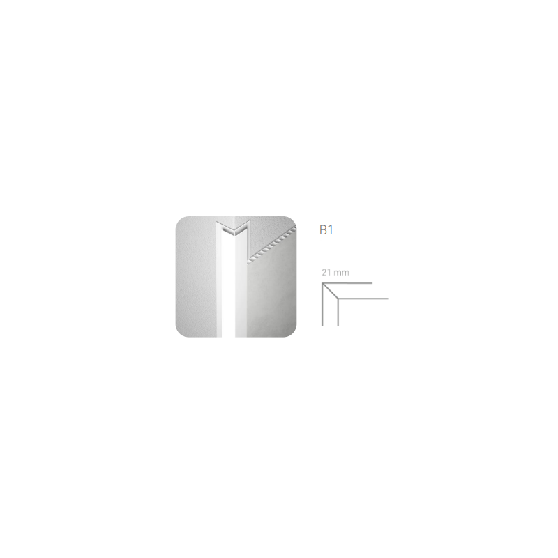 Finishing of the decorative panels Motivo L.BOAZ. B1 ANGLE. OUT. SILVER