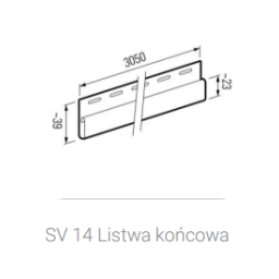 End strip SVP-14 Walnut 3,05M
