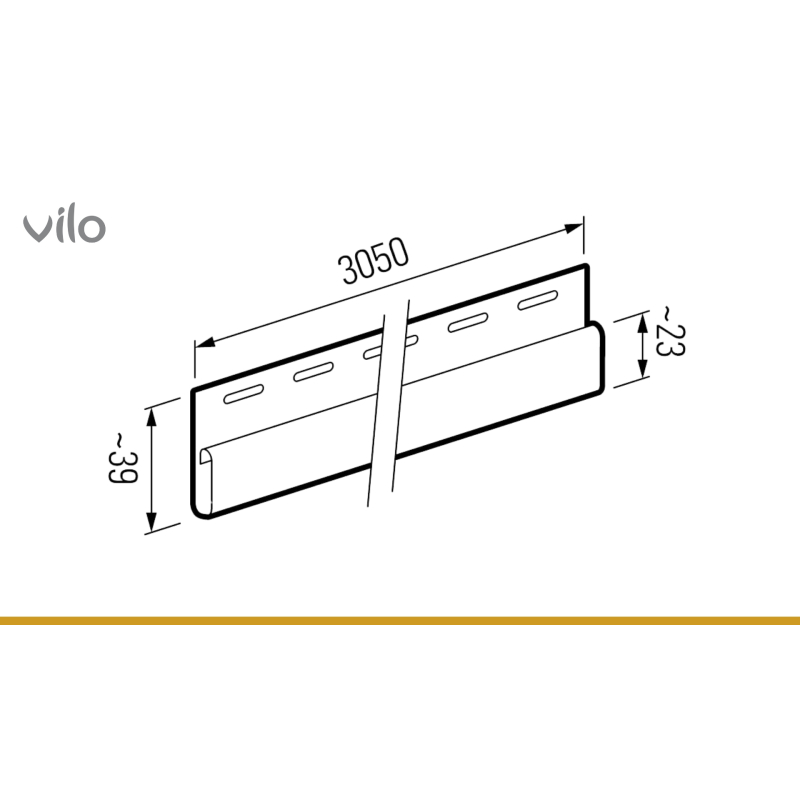 Vilo| Profil fatada SVP-14 Profil de finisare, Stejar, 3.05 m, 5 bucati/pachet