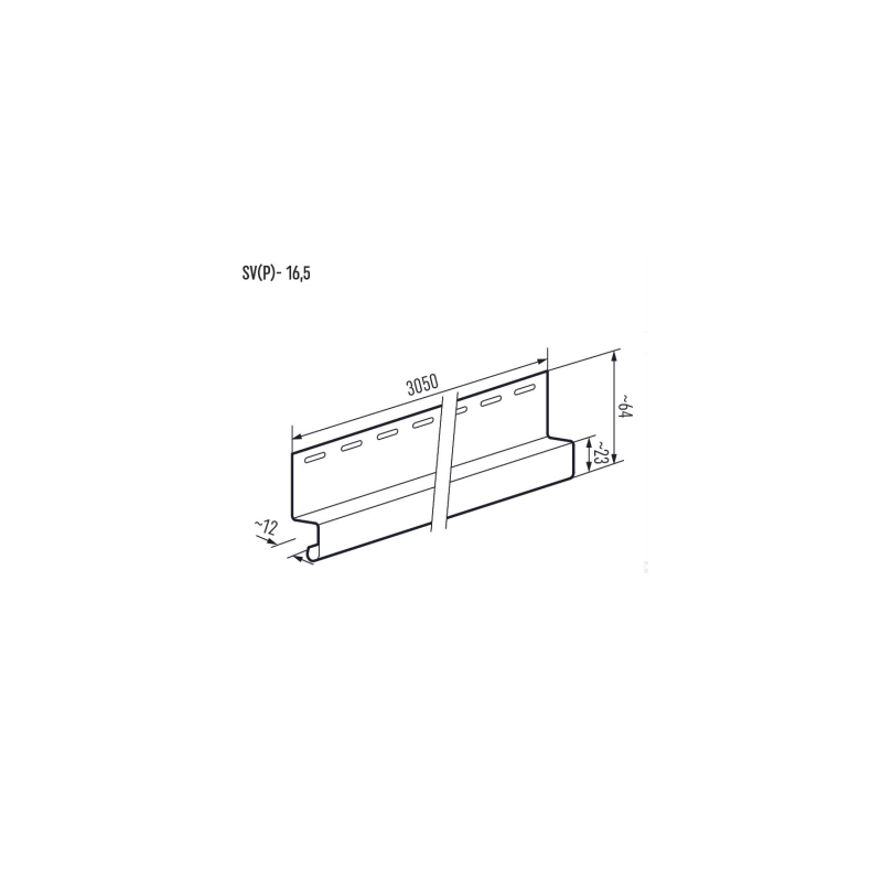 Vilo| Profil fatada SVP-16,5 Profil de scurgere, Stejar Balance, 3.05 m, 5 bucati/pachet