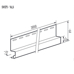 Vilo| Profil fatada SVP-16,5 Profil de scurgere, Stejar Balance, 3.05 m, 5 bucati/pachet