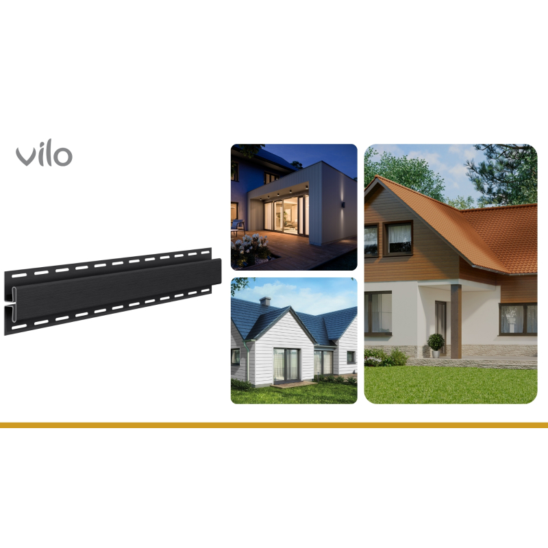 Vilo| Profil fatada SV-18 Profil H de imbinare, Grafit, 3.05 m, 5 bucati/pachet
