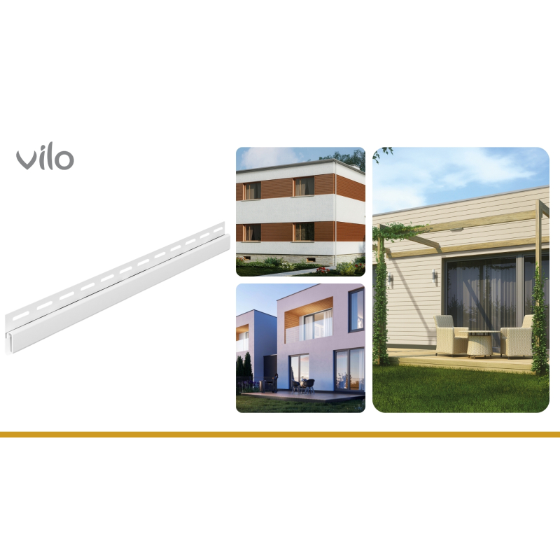 Vilo| Profil fatada SV-14 Profil de finisare , Alb, 3.05 m, 5 bucati/pachet