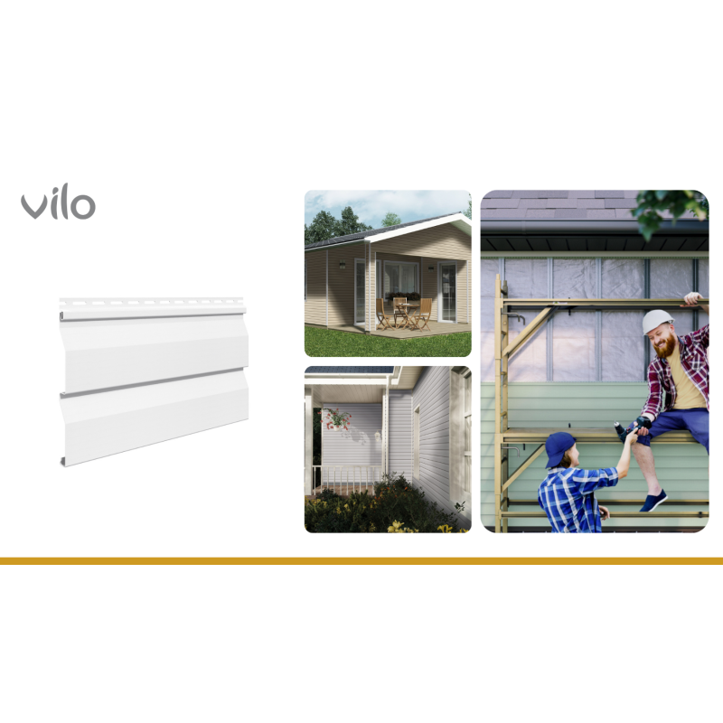 Vilo| Profil fatada Siding de fatada SV-03 Alb, 3m 20 bucati