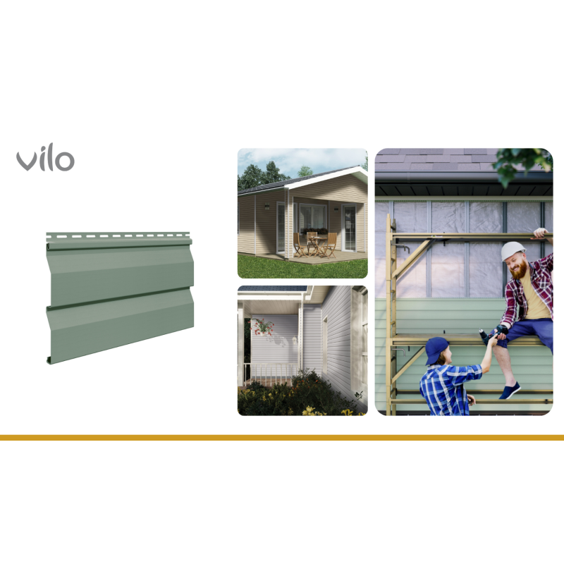 Vilo| Profil fatada Siding de fatada SV-03 Verde Deschis, 3m 20 bucati