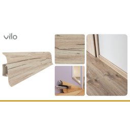 Plinta parchet PVC Smart Flex 5119, canal cablu, 250 x 5.5 x 2.2 cm | VILO