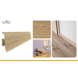Plinta parchet PVC Smart Flex 507, canal cablu, 250 x 5.5 x 2.2 cm | VILO