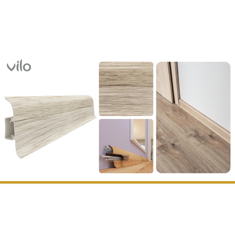 Plinta parchet PVC Smart Flex 5133, canal cablu, 250 x 5.5 x 2.2 cm | VILO