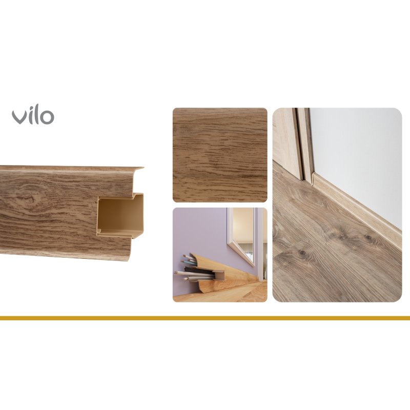Plinta parchet PVC Smart Flex 5135, canal cablu, 250 x 5.5 x 2.2 cm A | VILO