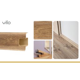 Plinta parchet PVC Smart Flex 5136, canal cablu, 250 x 5.5 x 2.2 cm | VILO