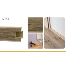 Plinta parchet PVC Smart Flex 5137, canal cablu, 250 x 5.5 x 2.2 cm | VILO