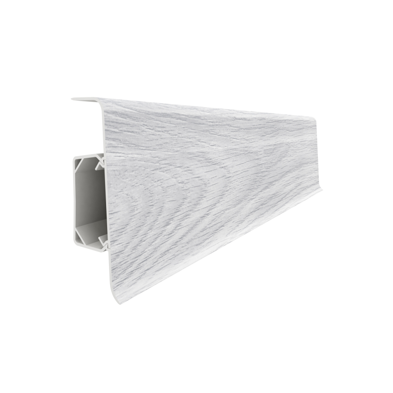 Plinta parchet PVC Esquero 622, Stejar Alb, canal cablu, 250 x 6.6 x 2.2 cm