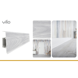 Vilo|Plinta parchet PVC Esquero 622, Stejar , Alba, Stejar , Alba, canal cablu, 250 x 6.6 x 2.2 cm