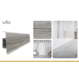 Plinta parchet PVC Esquero 626, canal cablu, 250 x 6.6 x 2.2 cm|Vilo