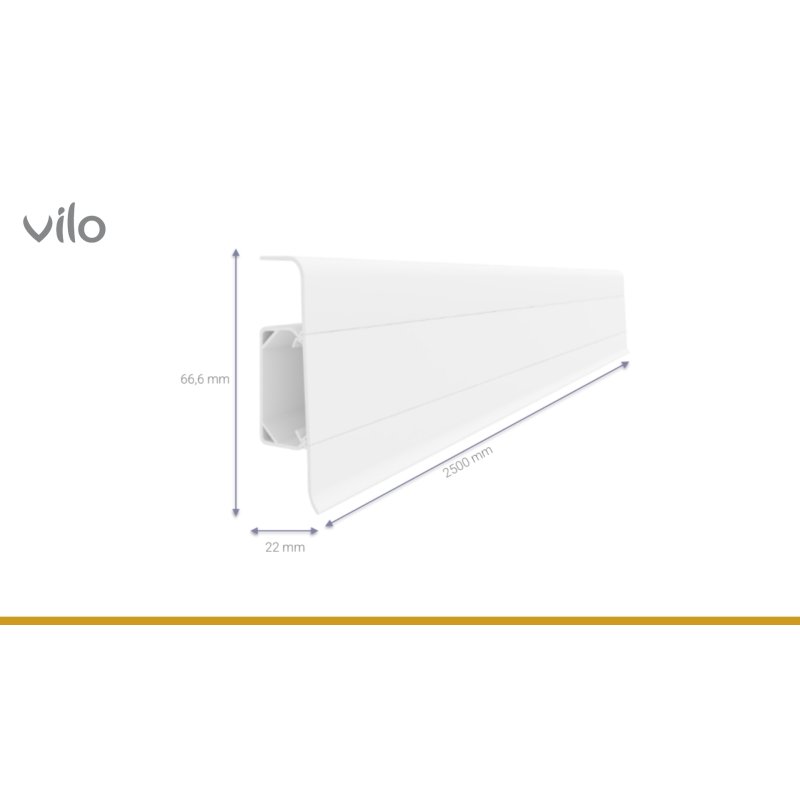 Plinta parchet PVC Esquero 626, canal cablu, 250 x 6.6 x 2.2 cm|Vilo