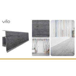 Plinta parchet PVC Esquero 632, canal cablu, 250 x 6.6 x 2.2 cm|Vilo