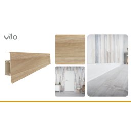 Plinta parchet PVC Esquero 637, canal cablu, 250 x 6.6 x 2.2 cm|Vilo