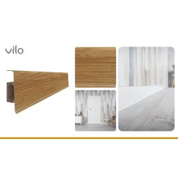 Plinta parchet PVC Esquero 640, canal cablu, 250 x 6.6 x 2.2 cm|Vilo