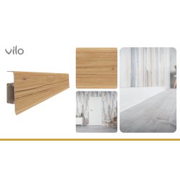 Plinta parchet PVC Esquero 641, canal cablu, 250 x 6.6 x 2.2 cm|Vilo