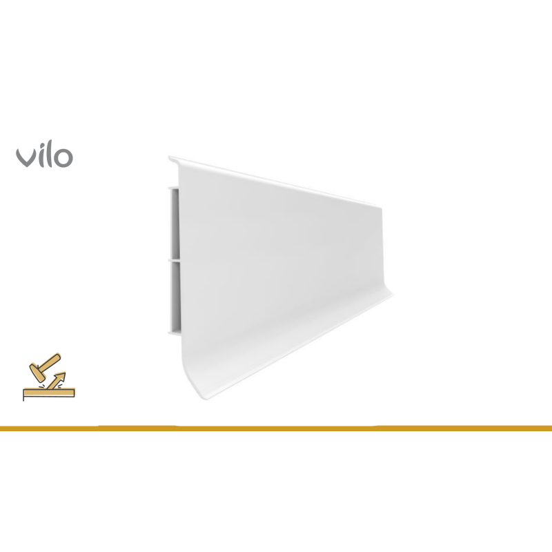 Plinta parchet PVC Linela 40, Alba, 200 x 8 x 1.6 cm|Vilo