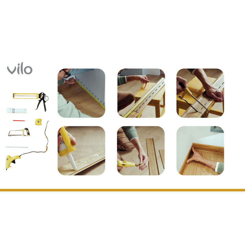 Plinta parchet PVC Linela 40, Alba, 200 x 8 x 1.6 cm|Vilo