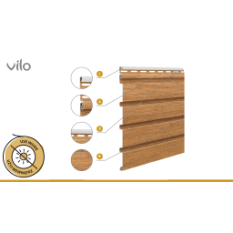 Panouri de fatada si tavan Fronto V-Black, Stejar, 4 bucati|Vilo