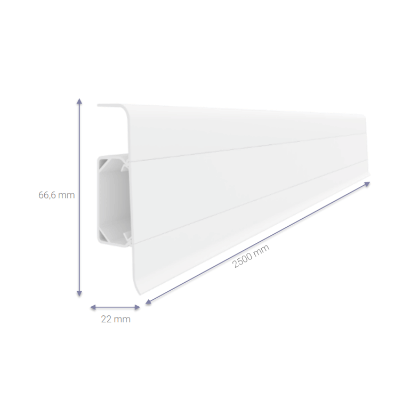 Plinta parchet PVC Esquero parchet PVC Esquero 690, canal cablu, 250 x 6.6 x 2.2 cm|Vilo