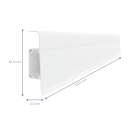 Plinta parchet PVC Esquero parchet PVC Esquero 690, canal cablu, 250 x 6.6 x 2.2 cm|Vilo