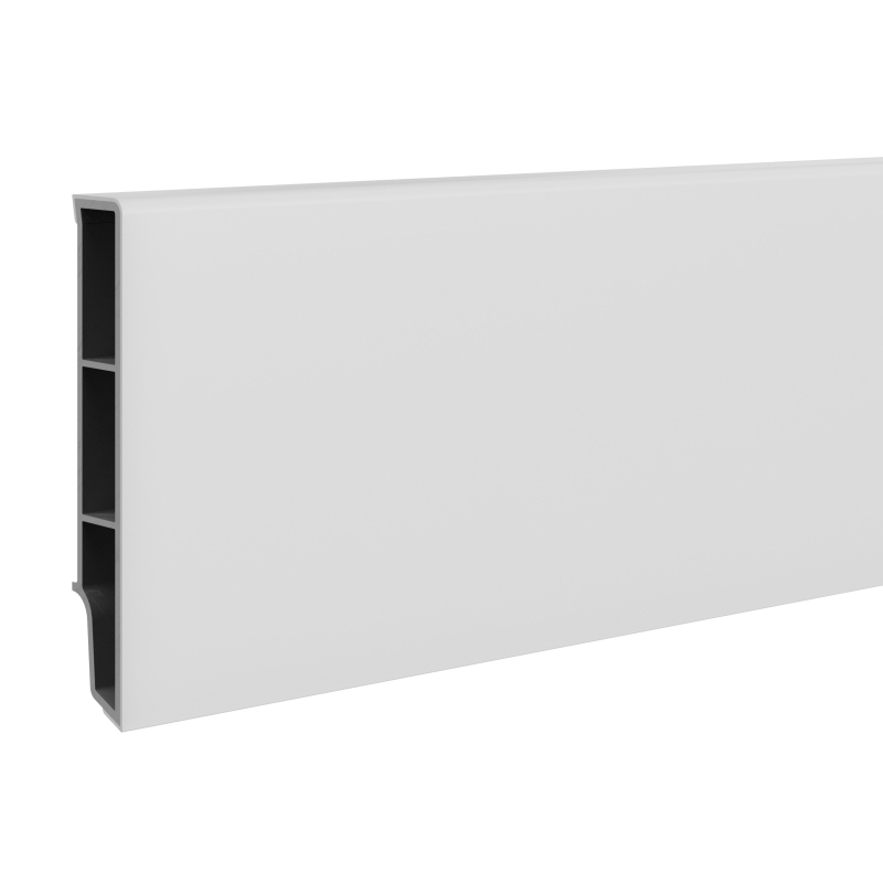 Vilo|Plinta parchet Sempla 80 , Alba 701,  PVC rigid, 240 x 8 x 1.4 cm