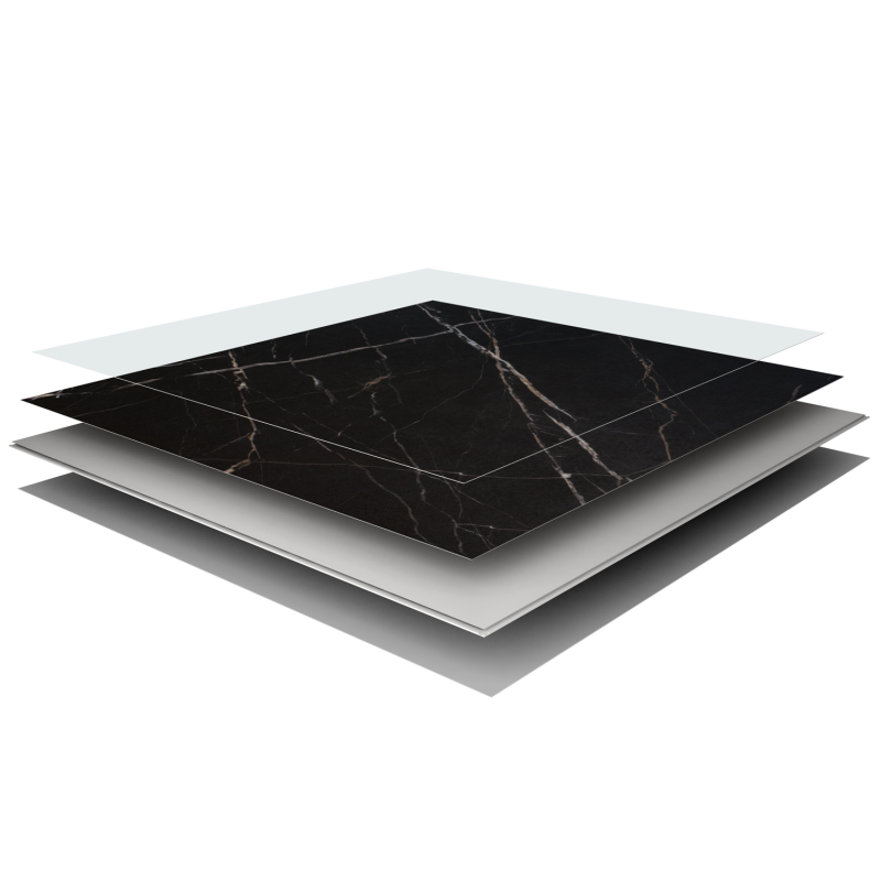 Vilo|Parchet SPC aspect marmura neagra 60x60 cm – Elegant si rezistent
